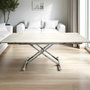 Hanah Home Mesa de Comedor Extensible Yan - Travertino, Cromo